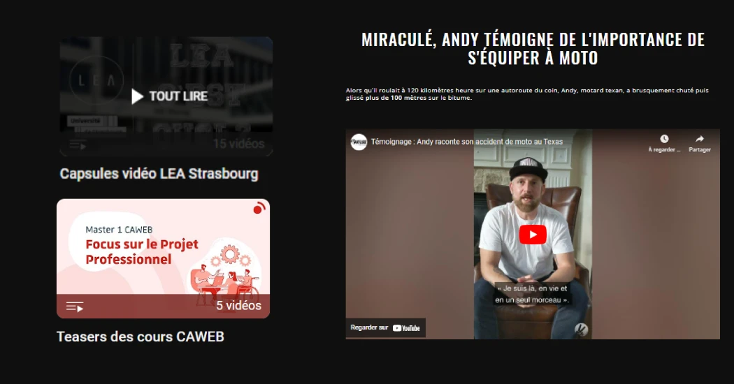 Image représentant quelques-uns de mes projets vidéo